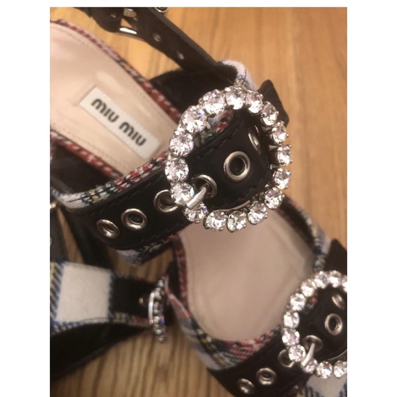 Miu Miu Tartan Embellished Heels - EU 39.5 - Picture 6 of 13
